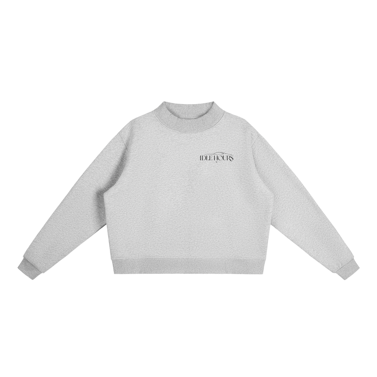 Mock-Neck Logo Sweatshirt — Grey