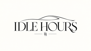 IDLE HOURS logo with sports car silhouette and IH monogram
